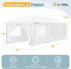 HOTEEL 10x30 Party Tent with 8 Removable Sidewalls for Parties, Weddings, BBQ