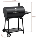 Royal Gourmet CC1830 30 Inch Barrel Charcoal Grill with Side Table Outdoor BBQ Grill  for Backyard