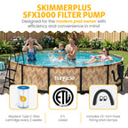 Funsicle 14' x 42 Oasis Above Ground Pool Set with Pump, Round Frame - Cool Gray