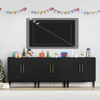Free Standing Cabinet Black Wood for Living Room, Bedroom, Dining Room, Hallway, Entryway