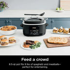 Ninja Slow Cooker 8.5 Quart Multi Cooker with Dutch oven steamer glass lid with integrated spoon