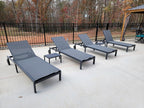 PURPLE LEAF Patio Tanning Lounge Chair Set with Face Down Hole Outdoor Aluminum Adjustable Reclining Chairs Wheels Pillows and Table for Poolside Beach Sunbathing Lounger, Beige