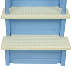 Aqua Select White Anti-Slip Pool Steps with White Steps and White Outside Flip-up Safety Ladder, 48-54H