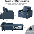 Sofa Bed Chair Convertible Sleeper Sofa with Pull-Out Bed