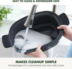 8-in-1 Programmable 6QT Electric Slow Cooker with Dishwasher-Safe Lid and Removable Base