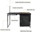 REDCAMP Extra Long Camping Kitchen Tri-Fold Table with Storage Organizer, Folding Camping Cook Station Grill Table Portable for Party Courtyard Picnic