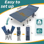 2-Pack Camping Cots with Mattress Comfortable Folding Bed Heavy Duty Baby Cot