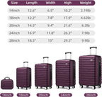 Luggage 6-piece hardshell expandable suitcase lightweight travel carry-on luggage set