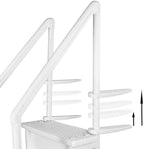 Aqua Select White Outside Flip-up Safety Ladder for Above Ground Pools 48-54H