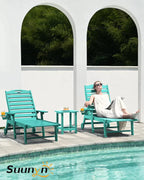 Lounge Chair Outdoor Chaise Lounge HDPE 6-Position Outdoor Chaise Lounge Patio Lounge Chair