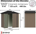 Devoko Outdoor Storage Shed Lockable Metal Garden Shed Steel Anti-Corrosion Storage House