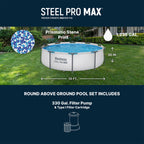 Bestway Steel Pro MAX 10'x30\ Metal Frame Above Ground Pool Set w/ Filter Pump & Cartridge
