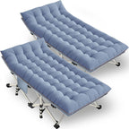 2 Pack Camping Cot with Mattress Comfortable Sleeping Cot Camping Cots for Adults 2 Person Folding Cot Heavy Duty Cots for Sleeping with Carry Bag Outdoor Indoor Home Vacation