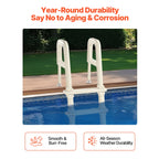 KFFKFF Pool Access Ladder, Angled at 75°, Dual Handrails with 5 Steps, Anti-slip and Robust, Supports up to 300 lbs, Suitable for 48-54 Inch Inground and Above-ground Pools