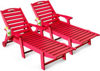 Lounge Chair Outdoor Chaise Lounge HDPE 6-Position Outdoor Chaise Lounge Patio Lounge Chair