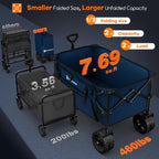 38 long foldable four-wheel stroller 460 lb capacity 220 liter folding beach stroller