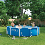 INTEX Metal Frame 10ft x 30in Above Ground Swimming Pool Set w/ Filter Pump