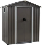 JYQAQA 6x4 FT Outdoor Garden Storage Shed,Waterproof Metal Garden Sheds