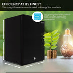 Whynter CUF-112SS Mini, Energy Star Rated Small Upright Freezer with Lock, Stainless Steel -1.1 Cubic Feet