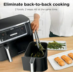 Ninja Foodi 6-in-1 FlexBasket Air Fryer with 7 QT MegaZone Basket Divider for Large Proteins