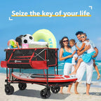 400L Large Capacity Folding Double Decker Wagon with Brakes 50 Extra Long Extender Cart