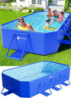 Foldable Pool, Large Non-Inflatable Swimming Pool for Kids,Adult Collapsible Pools Hard Plastic Shell, Oversized Thickened,Portable Folding Kids Pools for Backyard-Mosaic Design-89x48x20