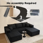 107.5 Cloud Modular Sectional Sofa Couch with L-Shape Chaise,Modern Minimalist Upholstered Couches
