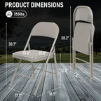 6 Pack Black Folding Chairs with Leather Chairs Events Office Wedding Party Upholstered Chairs