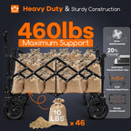 38 long foldable four-wheel stroller 460 lb capacity 220 liter folding beach stroller