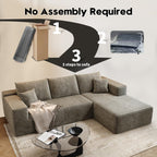107.5 Cloud Modular Sectional Sofa Couch with L-Shape Chaise,Modern Minimalist Upholstered Couches
