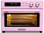 Infrared Heating Air Fryer Toaster Oven, Extra Large Countertop Convection Oven 10-in-1 Combo, 6-Slice Toast, Enamel Baking Pan Easy Clean with Recipe Book, Black Matte Stainless Steel