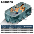 SLLINGLUO Foldable Swimming Pool,Outdoor Non-Inflatable Sturdy PVC Pools for Adults and Kids