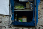 Ozark Trail 3-Shelf Collapsible Cabinet with Table Top, Blue, 23L x 19W