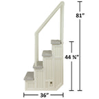 Aqua Select White Outside Flip-up Safety Ladder for Above Ground Pools 48-54H