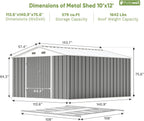 Patiowell 5x3 FT Outdoor Storage Shed Tool Shed with Sloping Roof and Lockable Door Metal Shed